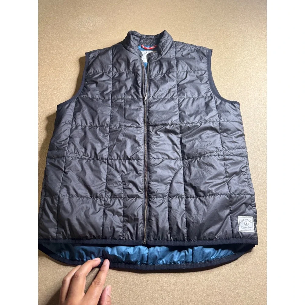 Iron and Resin Freedom Riders Quilted Vest Gray Puffer Full Zip Mens Medium